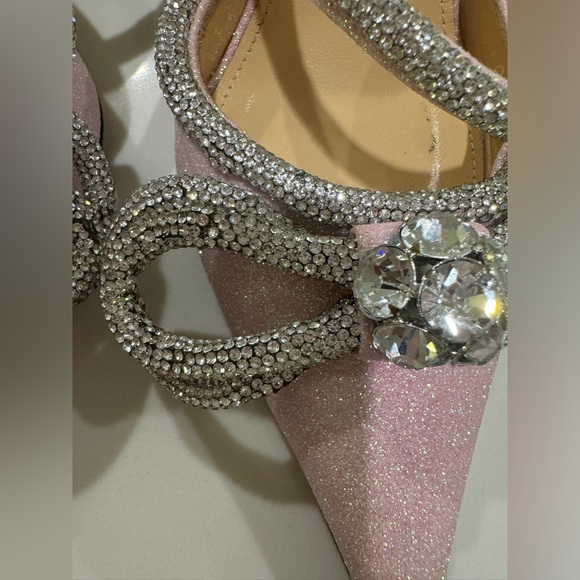 Mach and Mach Glitter Double Crystal Bow Pointed Toe Pump - Picture 6 of 9